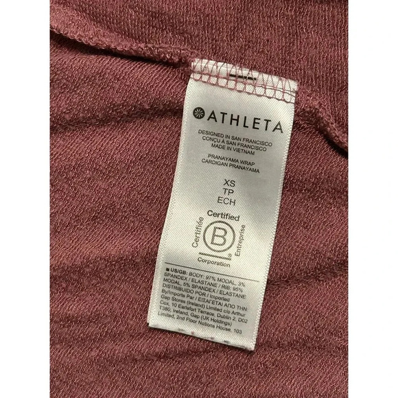 Athleta Cardigan Size XS Mauve Athleisure Soft Active Casual - Picture 4 of 7